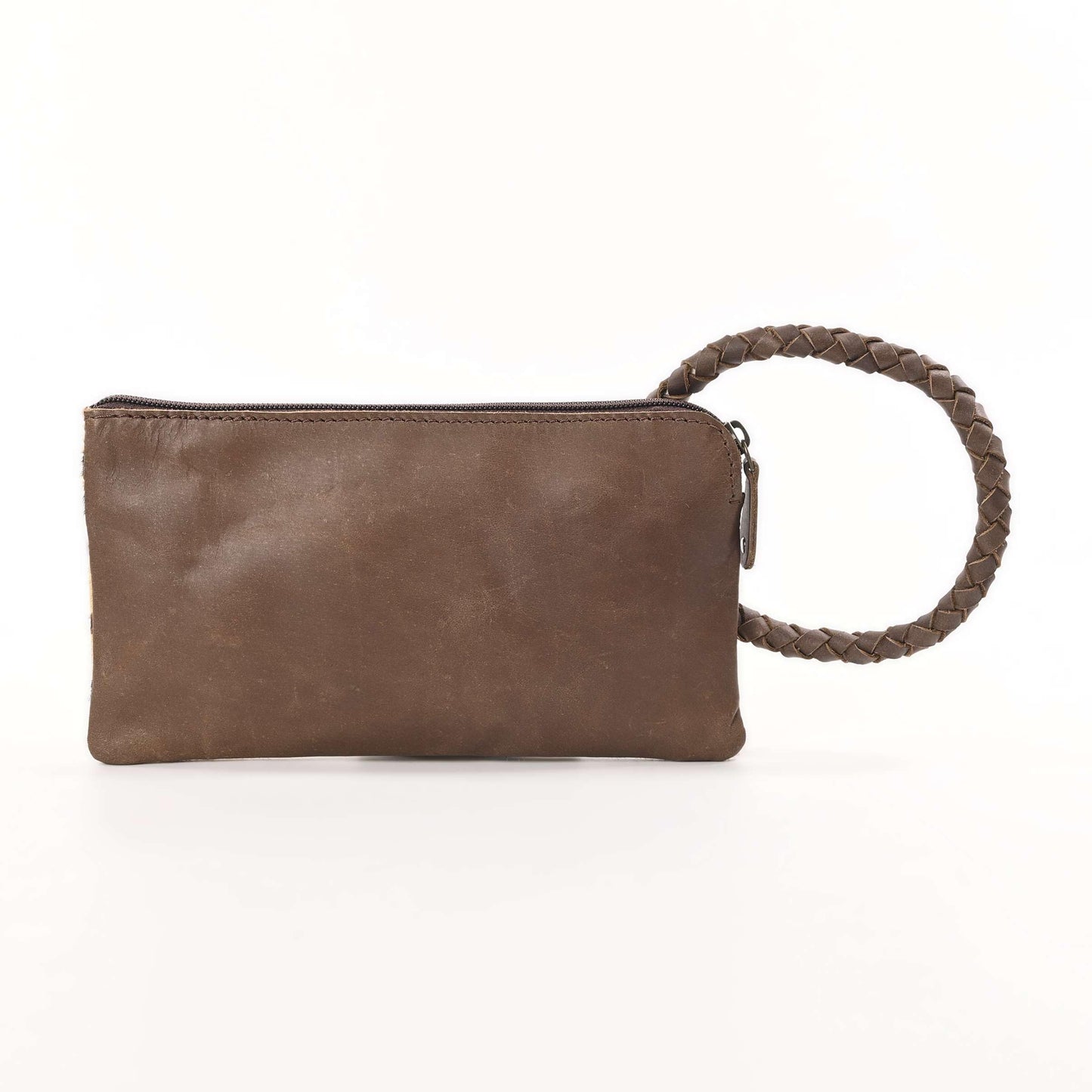 Merbaa Beauty Clutch - Elegant Handcrafted Cowhide Hairon and Leather Clutch with Comfortable Handles