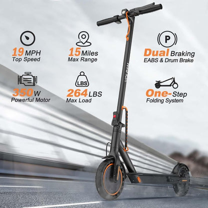 Electric Scooter for Adults - 250W/350W/500W Motor, 8.5"/10" Solid Tires | Up to 22 MPH, Dual Braking System