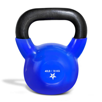 Yes4All Kettlebell, 5-100 LB Vinyl Coated Cast Iron Strength Training Kettlebells for Home Gym Exercises, Fitness, Full Body Workout Equipment, Push Ups, and Grip Strength