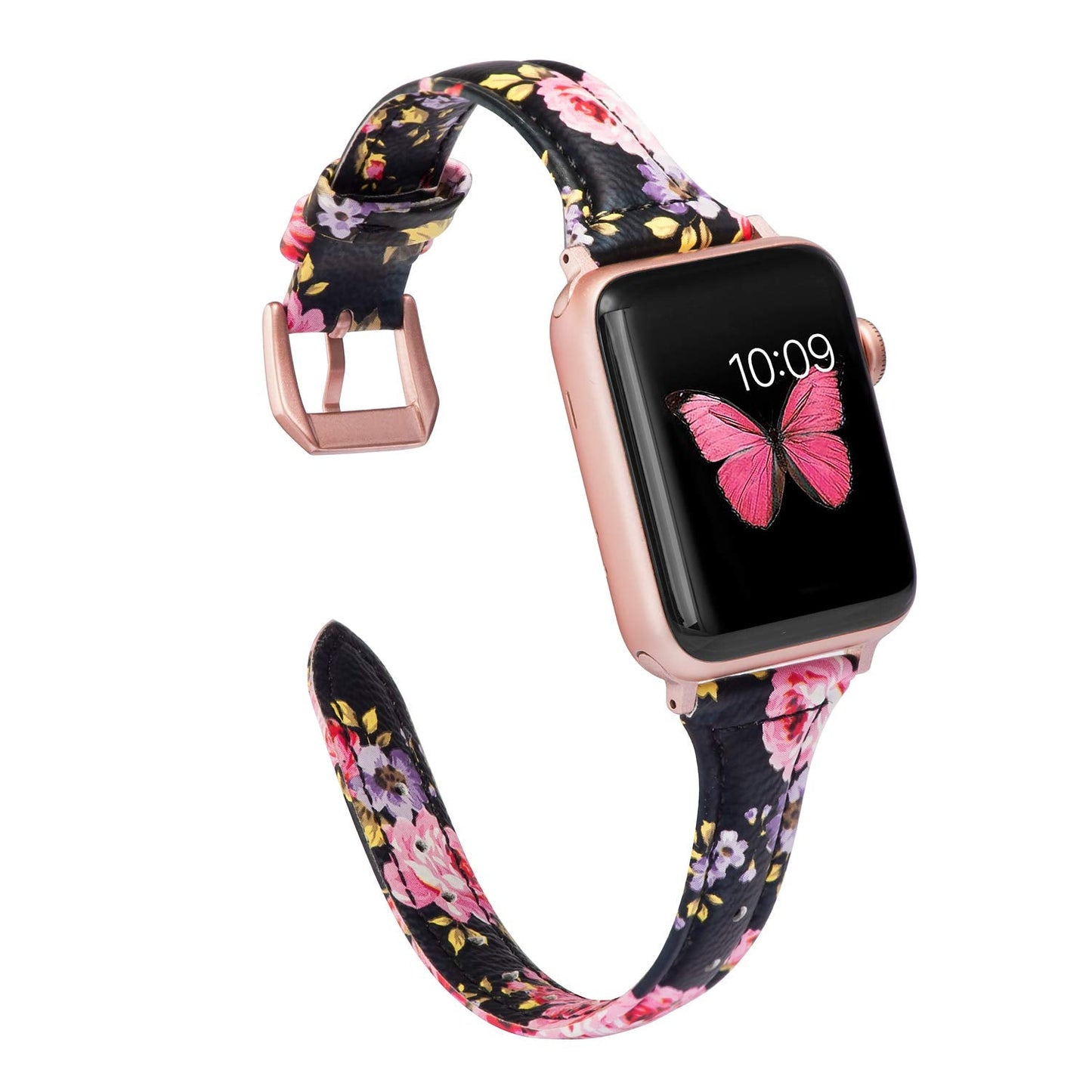 Wearlizer Slim Thin Leather Bands Compatible with Apple Watch Band 38mm 40mm 41mm 42mm 44mm 45mm 46mm 49mm Women Men Strap Wristband Bracelet for iWatch Series 11 10 9 8 7 6 5 4 3 SE/Ultra 3 2 1