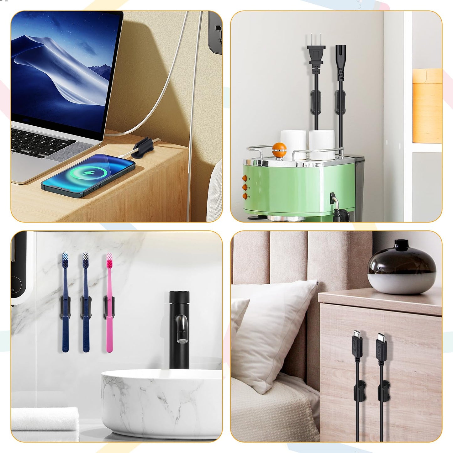 Mkway 20 Pack Pen Holder for Desk, Adhesive Silicone Pen Holder for Classroom Clipboard Attachment, Marker Holder, Pencil Holder,Marker Clip for Desk,Classroom,Office Accessories
