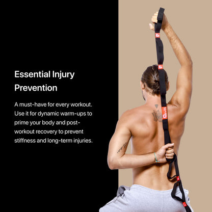 Stretching Strap with Loops for Physical Therapy | Physical Therapy Equipment | Yoga Strap for Stretching with Loops | Leg Stretcher | Workout Stretch Straps | Exercise straps | PT equipment | Black