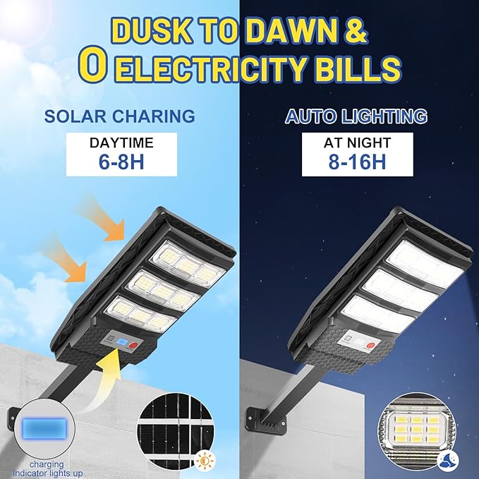 Solar Lights Outdoor Waterproof 4 Pack, Flood Lights Motion Sensor Solar Powered, Dusk to Dawn Outdoor Lighting Remote Control, Street Security Wall Lamp Exterior for Outside Garden Patio Yard