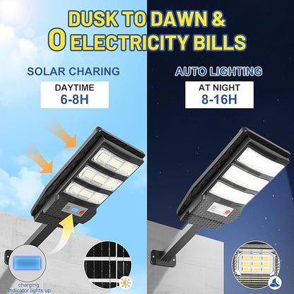 Solar Lights Outdoor Waterproof 4 Pack, Flood Lights Motion Sensor Solar Powered, Dusk to Dawn Outdoor Lighting Remote Control, Street Security Wall Lamp Exterior for Outside Garden Patio Yard