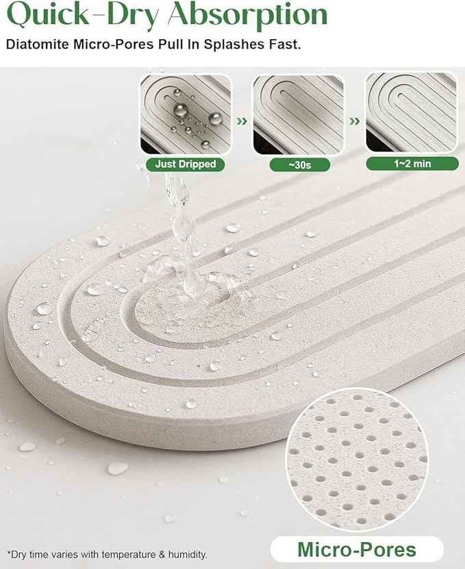 Stone Drying Mat for Kitchen Faucet: Diatomite Stone Drying Tray