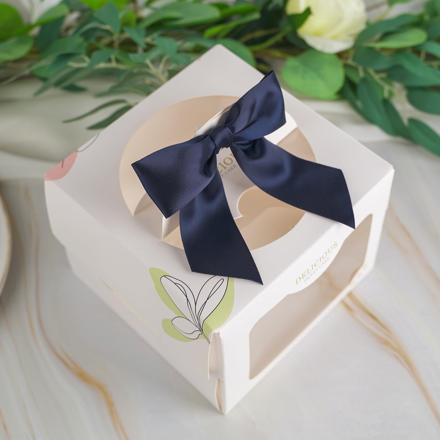 AIMUDI Navy Satin Ribbon Twist Tie Bows for Treat Bags 4.5" Pre-Tied Navy Blue Bows for Christmas Tree Blue Ribbon Bows for Crafts Premade Bows for Gift Wrapping Baby Shower Party Favors - 36 PCs