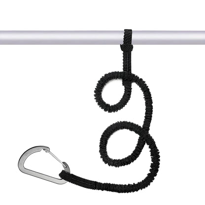 MOOCY Kayak Paddle Leash, 3-7 ft Stretchable Strap Lanyard for SUP, Canoeing, Fishing Accessories - Secure Bungee Rod Holder Tether(Black, 1 Pack)