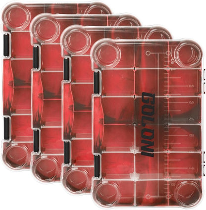 Goloni Fishing Tackle Box - Clear Plastic Storage Organizer with Removable Dividers | 3600 Tackle Trays, 4 Pack