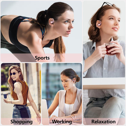 Ituoray Open Ear Headphones,Up to 32H Playtime,Bluetooth 5.4,Open Ear Earbuds Ultra Comfort,Ergonomic Ear Hook,Touch Control,IPX4 Waterproof,15 * 11mm Oval-Shaped Speakers