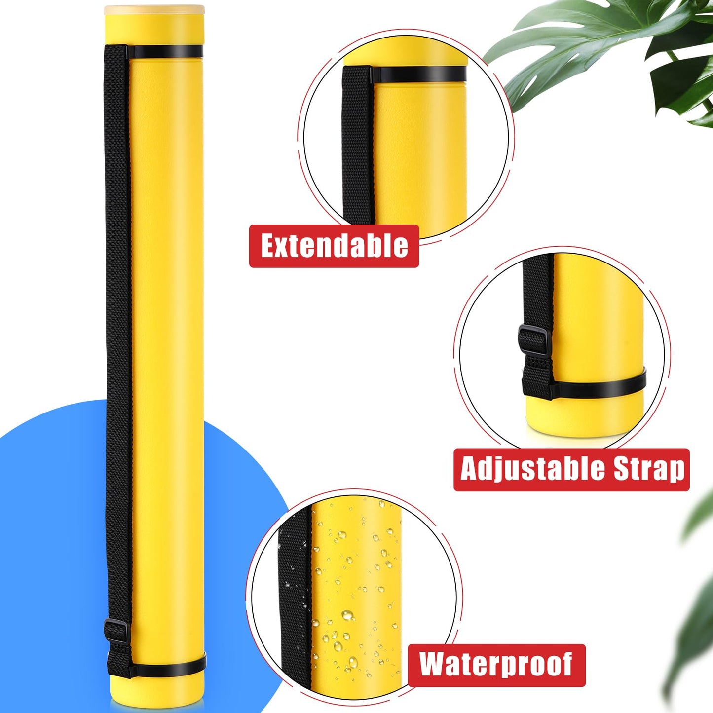 Yahenda 6 Pcs Expandable Blueprint Tubes Bulk Expand from 24" to 40" Poster Tube with Strap Storage Tubes with Caps Portable Round Carrying Case for Documents, Blueprints, Drawings, Art(6 Colors)