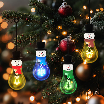 Christmas Bulb Light Hanging Christmas Night Light Edison Style Bulb USB Powered 8Hrs Play Fun Decorative for Indoor Outdoor Home Party Holiday Gift（Blue+Green+Red+Coffee Brown）