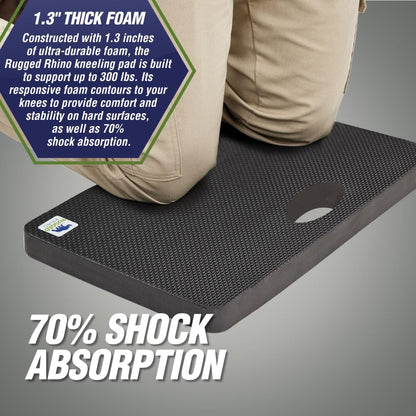 Rugged Rhino Heavy Duty Foam Patent Pending Kneeling Pad, Comfortable Thick Garden Knee Pads Resists Water, Durable Shock Absorbent, Comfortable, Gardening, Mechanic Tools, Bathing Baby, Onyx Black
