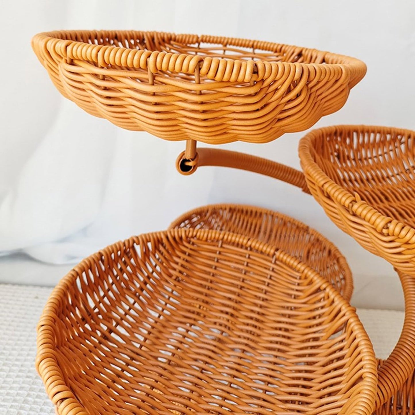 Unique Fruit Storage Tray Spacious Multi Layer with Detachable Basket for Storing Bread and Snacks in Styles Storage