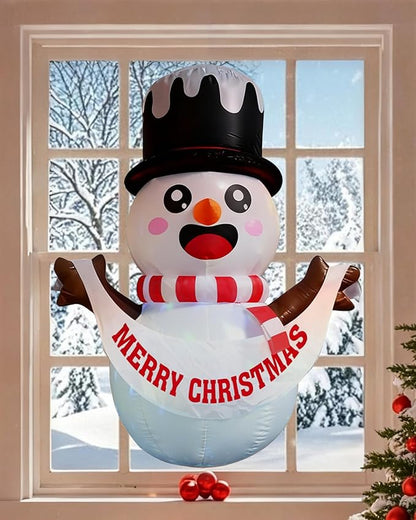 Christmas Inflatable Snowman, 5FT Window Decor Outdoor Indoor Blow Up, Build-in LED Xmas Yard Decor for Inflatable Outdoor Decoration(Christmas Inflatable Snowman)