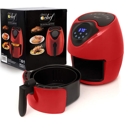 Deco Chef 5.8QT (19.3 Cup) Digital Electric Air Fryer with Accessories and Cookbook- Air Frying, Roasting, Baking, Crisping, and Reheating for Healthier and Faster Cooking (Black)