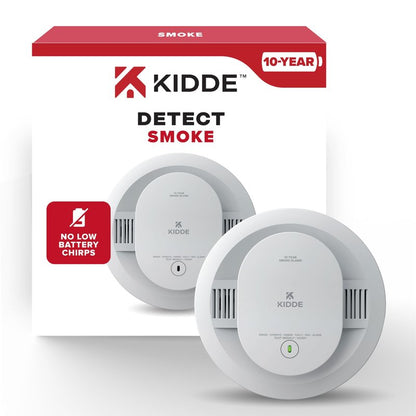 Kidde Smoke Detector, 10-Year Battery Powered, with LED Status Lights, 85 dB Alarm, 5-inches, 20SD10, 1 Pack