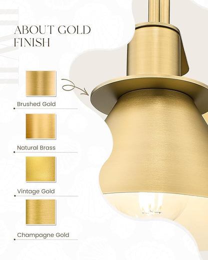 Wall Sconces for Bathroom Set of 2, HWH Wall Mount Lighting with Metal Shade, Gooseneck Gold Wall Lights for Living Room Mirror Kitchen, Gold Finish, 5HZG56BL-2 BG