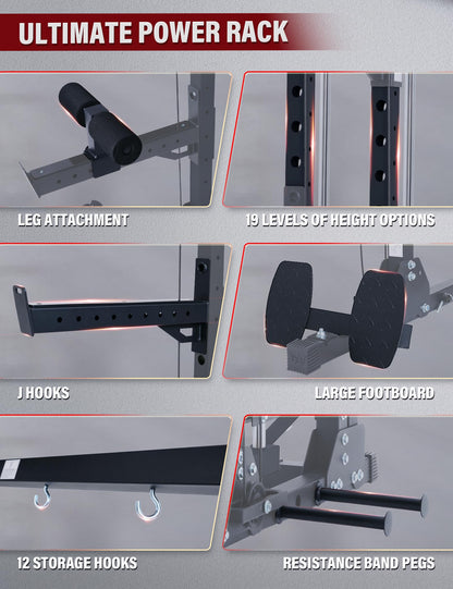 Major Fitness Drone3 Smith Machine with Weight Bench, All-in-One Home Gym Squat Rack with Cable Crossover & Pull-Up Station, Heavy-Duty Full-Body Workout for Strength Training, Black