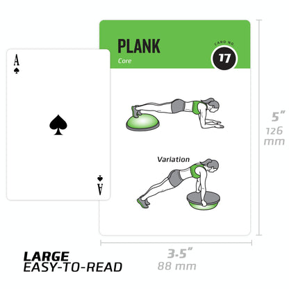 NewMe Fitness Half Balance Ball Workout Cards, Instructional Fitness Deck for Women & Men, Beginner Fitness Guide to Training Exercises at Home or Gym