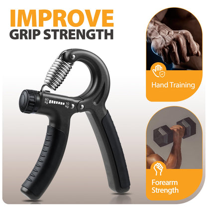 NIYIKOW 2 Pack Grip Strength Trainer, Hand Grip Strengthener, Adjustable Resistance 22-132Lbs (10-60kg), Forearm Strengthener, Perfect for Musicians Athletes - Carbon Black