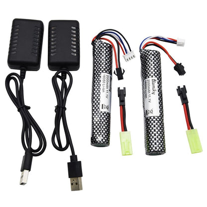 Blomiky 11.1V 2000mAH Li-ion 3S Rechargeable Battery Suitable for Air Soft Splatter Blaster / 183503 * 2