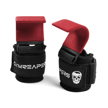 Gymreapers Weight Lifting Hooks (Pair), Heavy Duty Power Wrist Straps Hand Grip Support For Deadlifts, Pull Ups, Shrugs - Gym Gloves For Men and Women