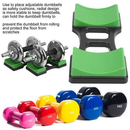 Gavigain Dumbbell Bracket Mat,Home Dumbbell Frame Stand Prevent Rolling Dumbbell Rack Holder(1Pair)