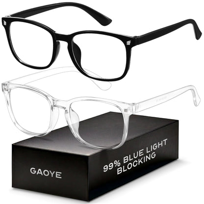 Blue Light Blocking Glasses - Fashion Square Eyeglasses, Anti UV Ray Computer Gaming Glasses Blue Blockers for Women/Men