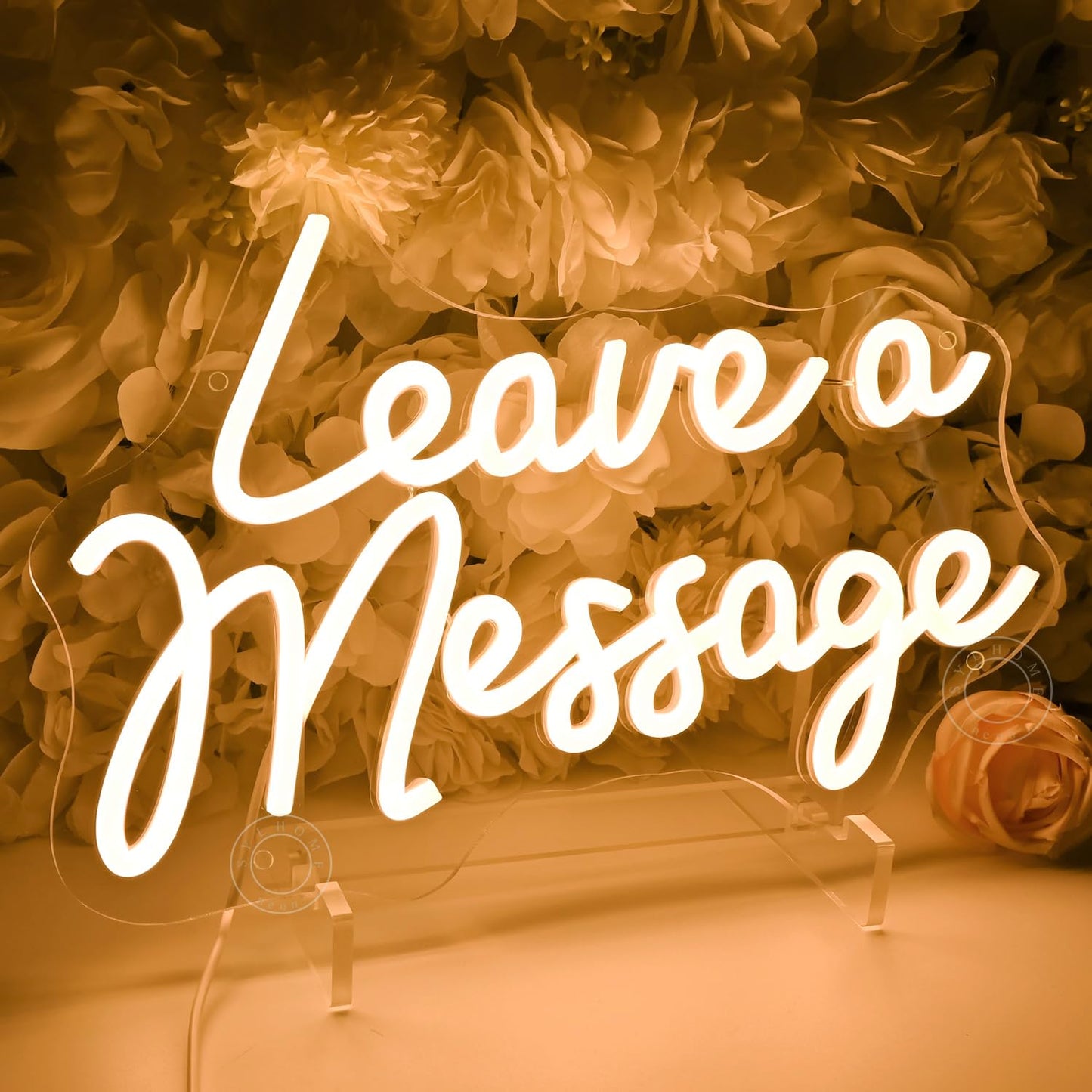 SYLHOME Leave A Message Led Neon Light Sign With Holder Base Guestbook Business Desk Table Wedding Reception Welcome Wall Decor Sign USB 13.8"X8.85"