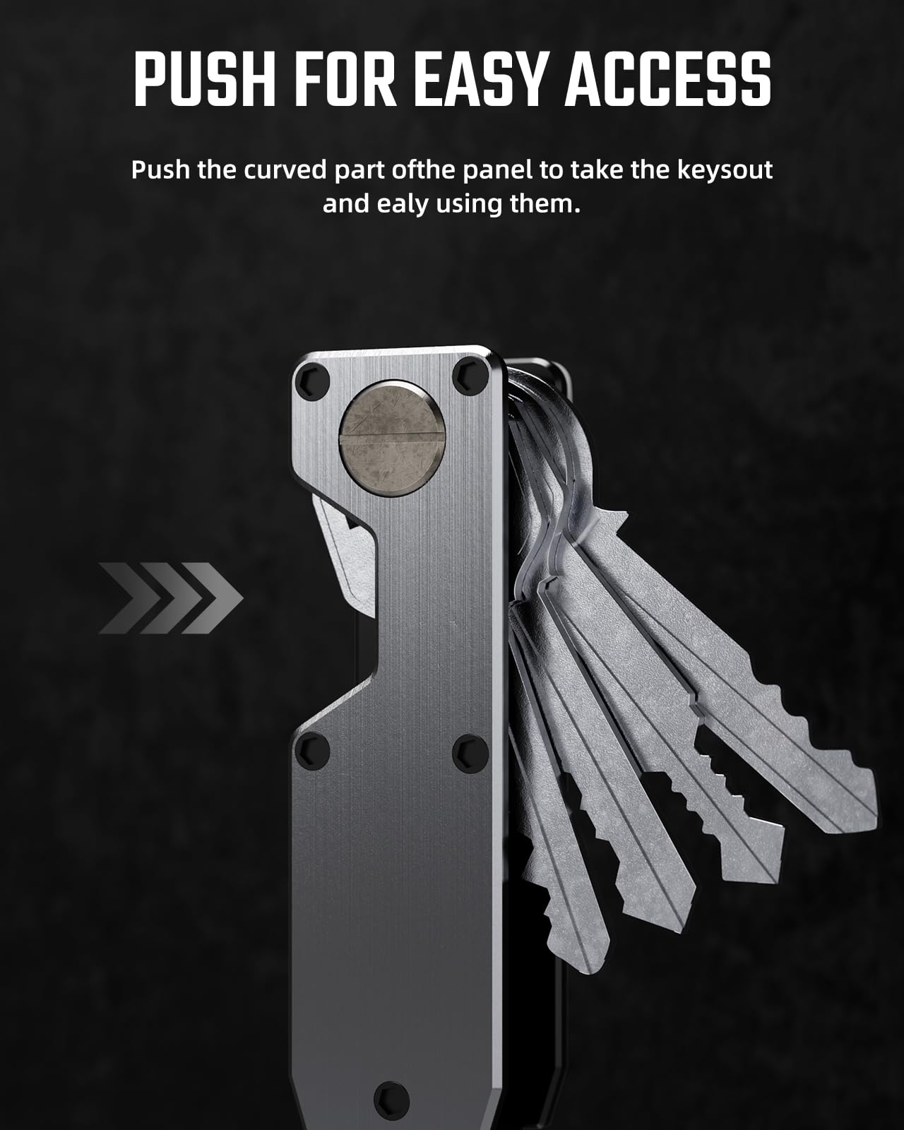 Keymarx Key Organizer for Men Compact Key Holder Minimalist Key Case Metal Key Chain Key Holder for Keychain Secures 2-5 Keys