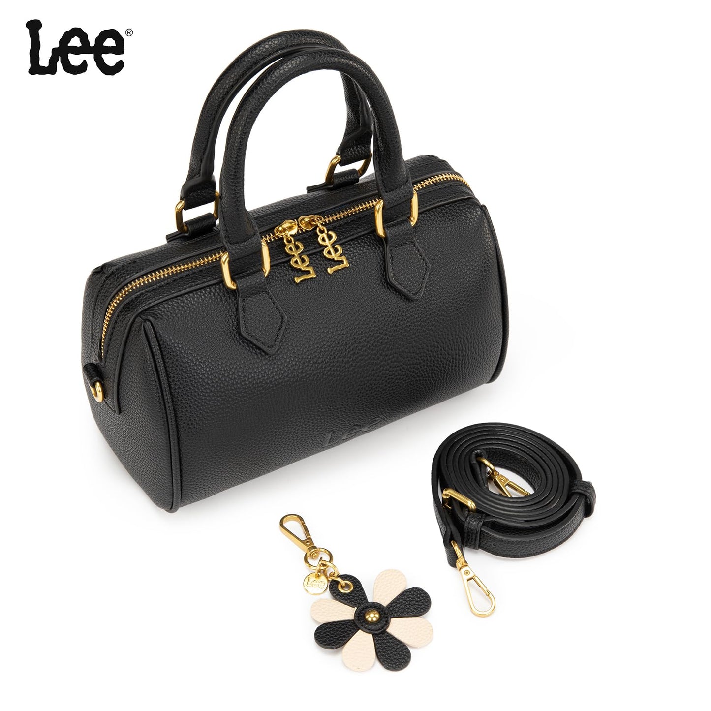Lee Satchel Purses for Women, Small Top Handle Handbag, Convertible Crossbody Satchel with Detachable Shoulder Strap for Casual Use, LEE70-001BK
