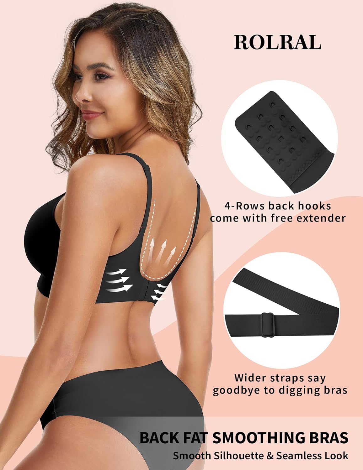 Jelly Buttery Soft Comfortable Bra for Women, Wireless Push Up Deep V Plunge Bra for Seamless Support and Lift