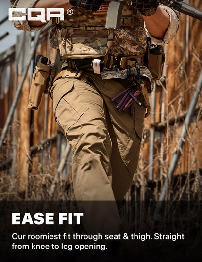 CQR Men's Tactical Pants, Water Resistant Ripstop Cargo Pants, Lightweight EDC Work Hiking Pants, Outdoor Apparel, Raider Mag Cougar, 46W x 30L