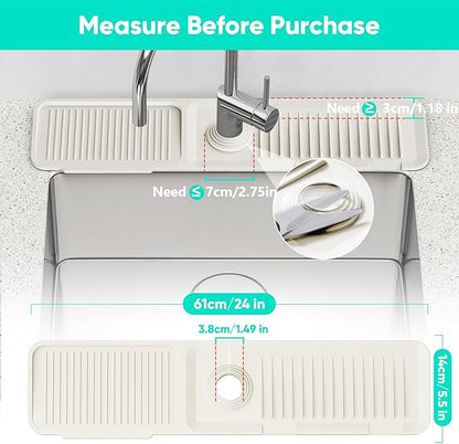 24'' Faucet Mat for Kitchen Sink Faucet Mat Kitchen Sink Splash Guard Silicone