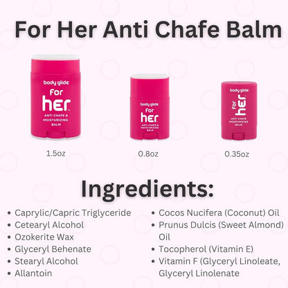 Body Glide For Her Anti-Chafe Balm - Emollient Formula for Sensitive Skin | 1.5oz