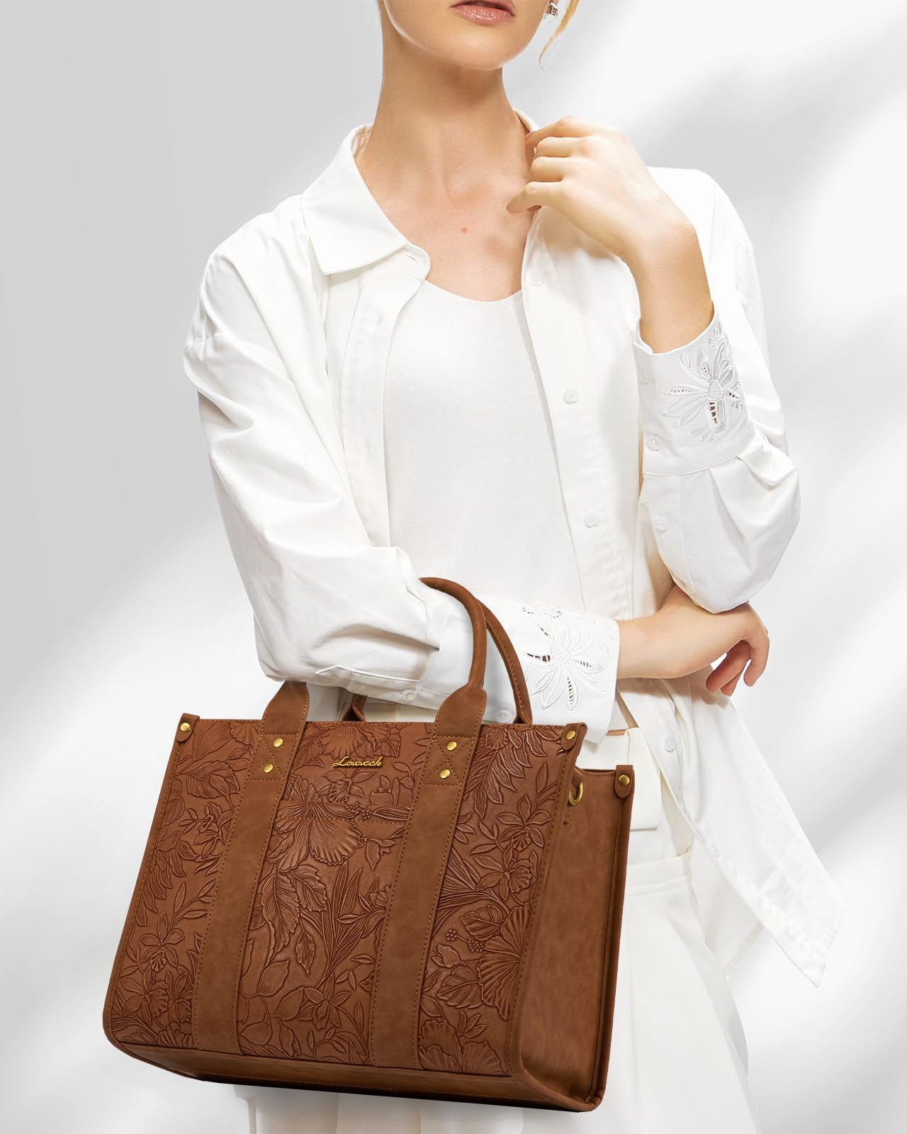 LOVEVOOK Purse for Women Leather Tote Bag Purse and Handbags, Satchel Shoulder Crossbody Top Handle Bags with Zipper