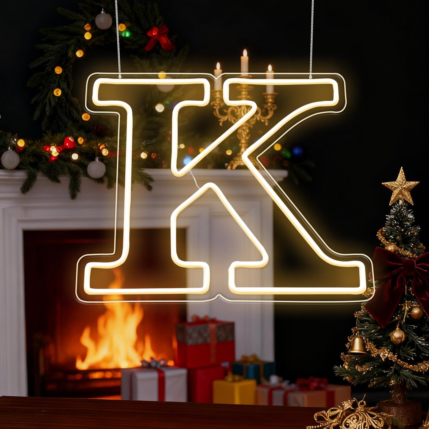RumonZS Light Up Letters K LED Letters Lights Neon Sign 26 Alphabet 12.6"Decorative Lighted Alphabet for Wedding Party Birthday Bar Christmas Home Decor Letter Lights (Warm White)