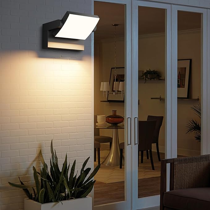 Modern Outdoor Lights, 40W Black LED Exterior Light Fixture, 3000K Outdoor Wall Sconce, IP65 Waterproof Porch Lights for House