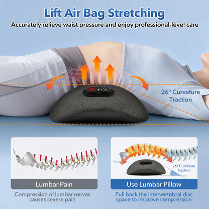 Smooth Spine Triple Fusion Back Massager with Heat - Sciatica Pain Relief & Spine Decompression Device, Deep Tissue Massager for Lower Back Pain, Office Chair and Home Use for Chronic Sufferers