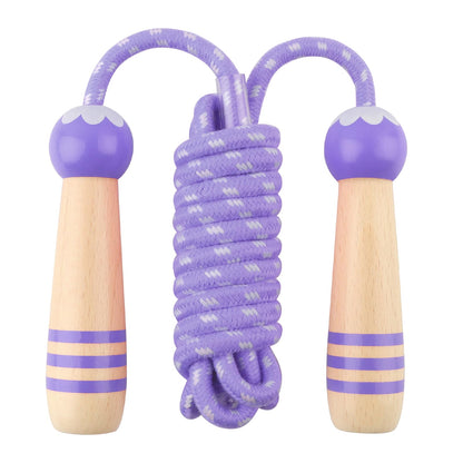Jump Rope for Kids, Lorvain Adjustable Skipping Rope, Kids Jump Ropes with Wooden Handle for Girls Boys, Weighted Jumping Ropes for Fitness Workout Exercise Outdoor Fun Activity