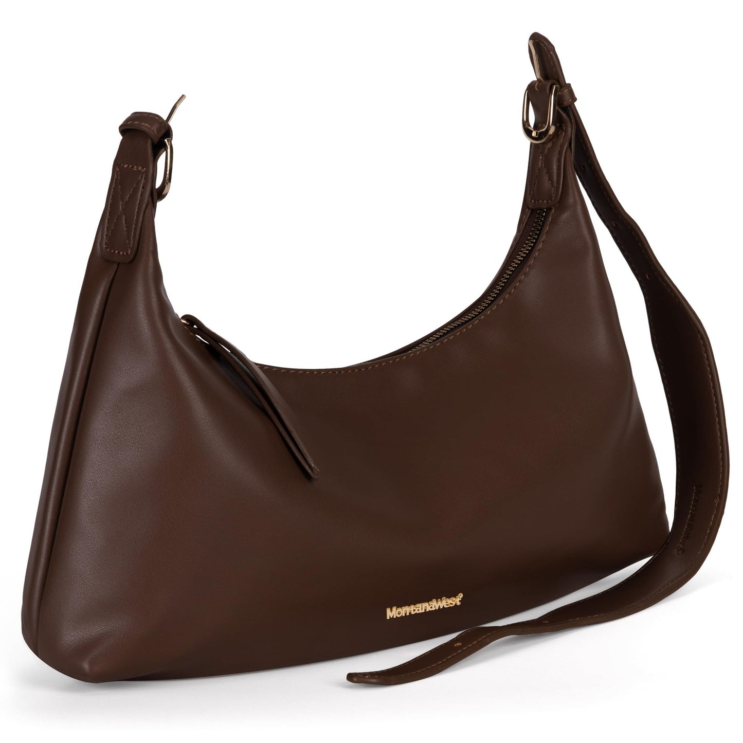 Montana West Shoulder Hobo Bags for Women Trendy Purses Leather Crescent Bags Coffee Gift MWC-073CF