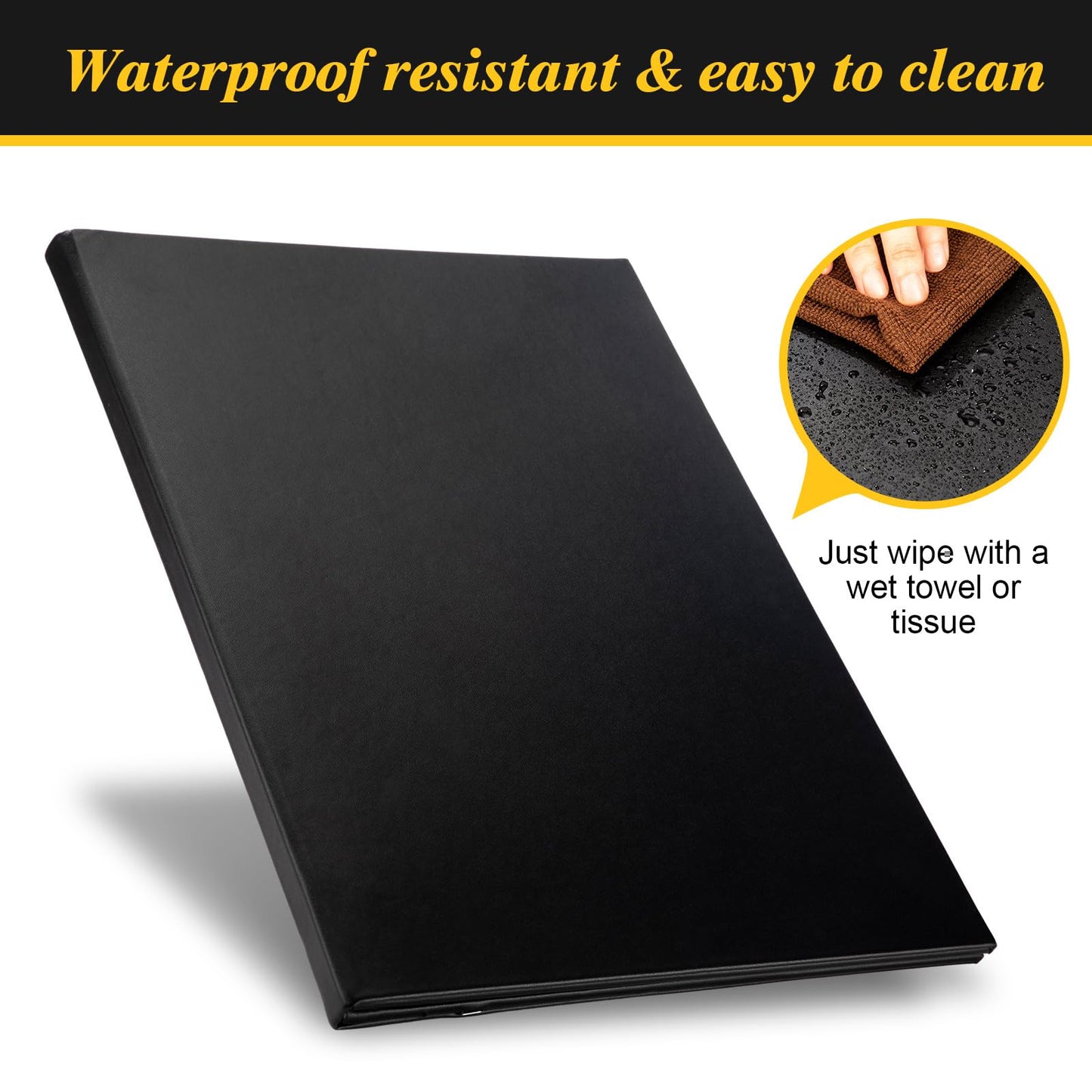 Yiyiring LED Menu Covers 8" x 10.5" LED Backlit Light Double Panel Menu Holder PU Leather Folder Fits Paper for Restaurant Hotel Club Bar Wine