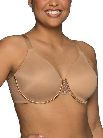 Vanity Fair Womens Full Figure Beauty Back Smoothing Bra, 4 Way Stretch Fabric, Lightly Lined Cups Up to H