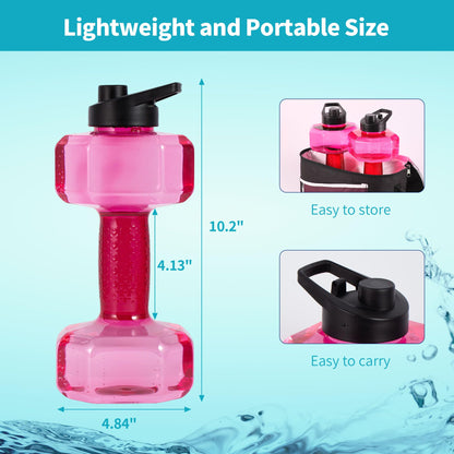 Water Weights for Pool Exercise Set of 2, Aquatic Exercise Dumbbells with Non-slip Handle, PE Materials Water Dumbbell Aerobics for Water Aerobics Weight Loss (Pink)