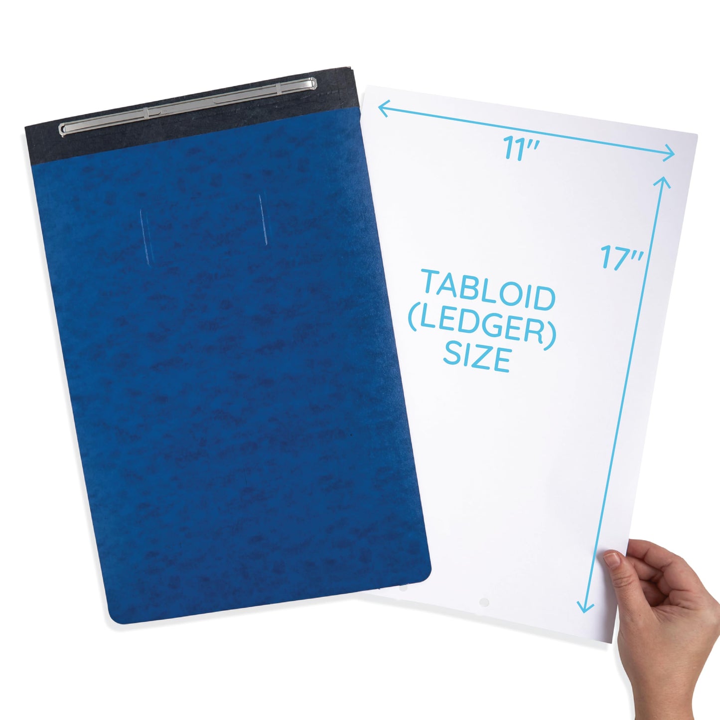 Blue Summit 10 Pressboard Report Covers with Fasteners, 11x17 Folders for Blueprints, 11x17 Binder, 3” Capacity, Navy Blue, 10 Pack