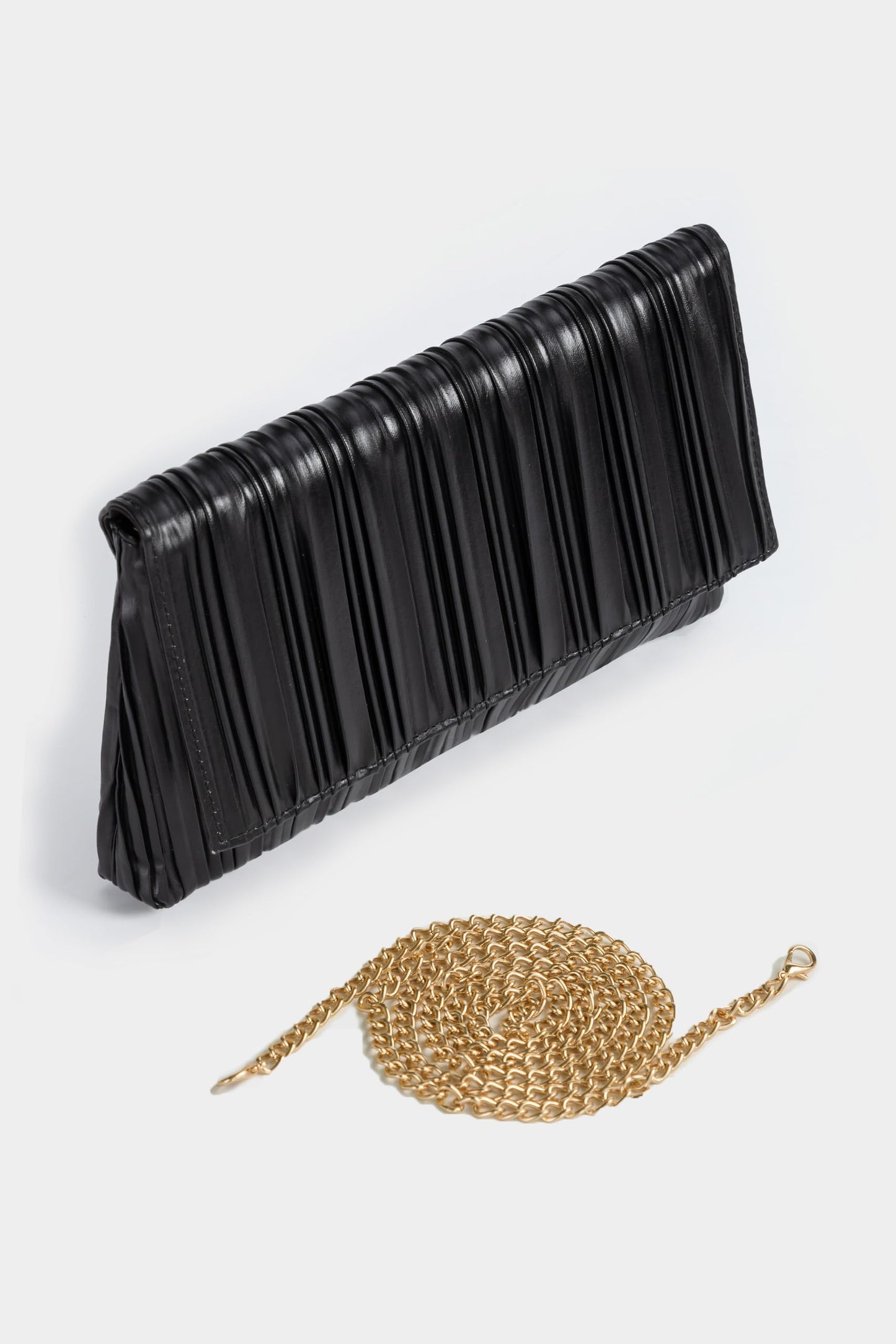 BABEYOND Clutch Purses for Women - Evening Bag Pleated Flap Clutch for Formal Party Cocktail Prom Wedding Handbags (Black)