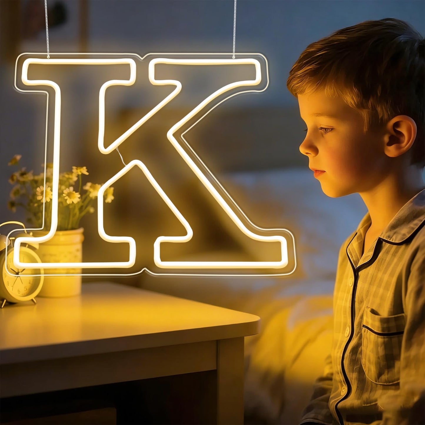 RumonZS Light Up Letters K LED Letters Lights Neon Sign 26 Alphabet 12.6"Decorative Lighted Alphabet for Wedding Party Birthday Bar Christmas Home Decor Letter Lights (Warm White)