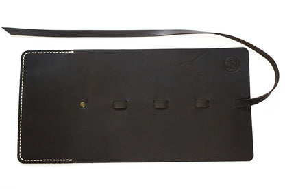 Leather Cord Organizer Wrap for Cables - Brown