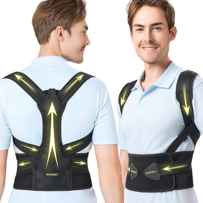 Posture Corrector for Women and Men, Adjustable Upper Back Brace for Posture Hunchback Support and Providing Pain Relief from Neck, Shoulder, and Upper Back (1, Small/Medium)