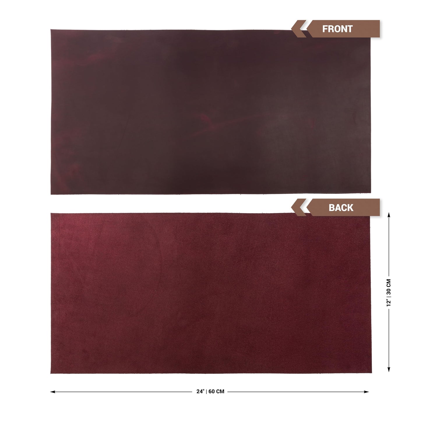 Shkira 12''X24'' Genuine Red Leather Sheets for Crafts - Square - 2.0MM Thick Genuine - Thick Cowhide Pieces Square - Leather Sheet for Arts and Crafts